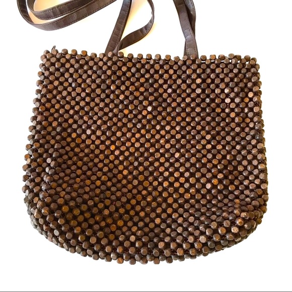 Aldo brown wood beaded tote bag - Picture 2 of 4